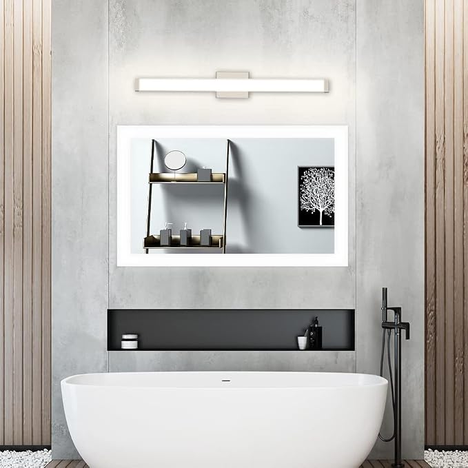 Bathroom Vanity Light Brushed Nickel Square LED 33.5inch 18W 4000K Natural - Image 6