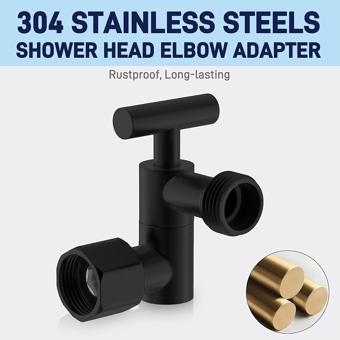 YDmeet All Metal Shower Head Adapter, 360 ° Adjustable Shower Head Extension - Image 4