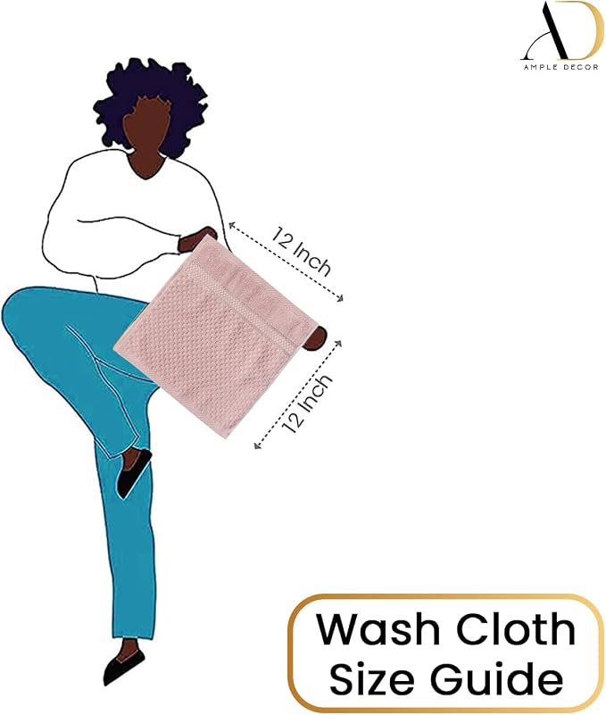 Ample Decor 100% Cotton Soft Pink Washcloths Set of 10- Super Soft, Highly - Image 5
