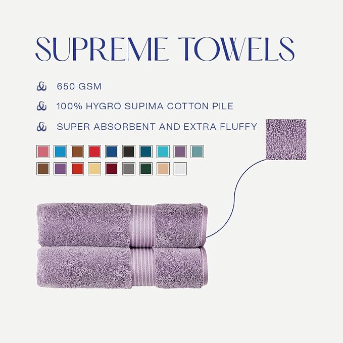 Christy Supreme Hygro 6 Piece Towel Set | Lavender | 100% Luxury Supima Cotton - Image 5