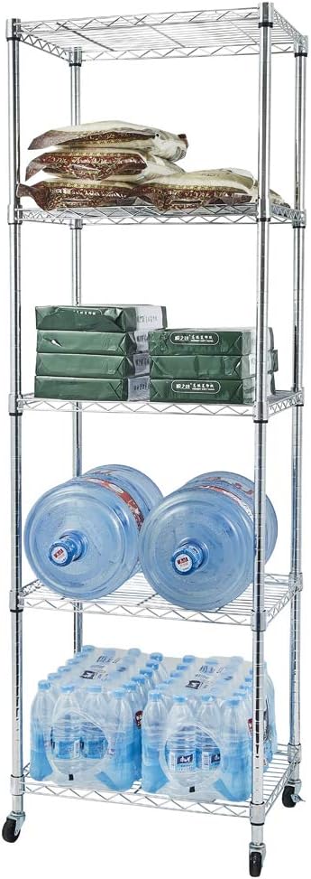 5 Tier Storage Racks Shelving, Heavy Steel Pantry Shelves, Adjustable Wire by Unknown
