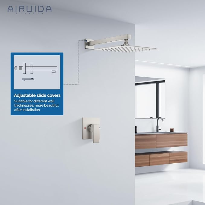 Airuida Shower Faucet Set Bathroom Rain Shower System SUS304 Stainless Steel - Image 4