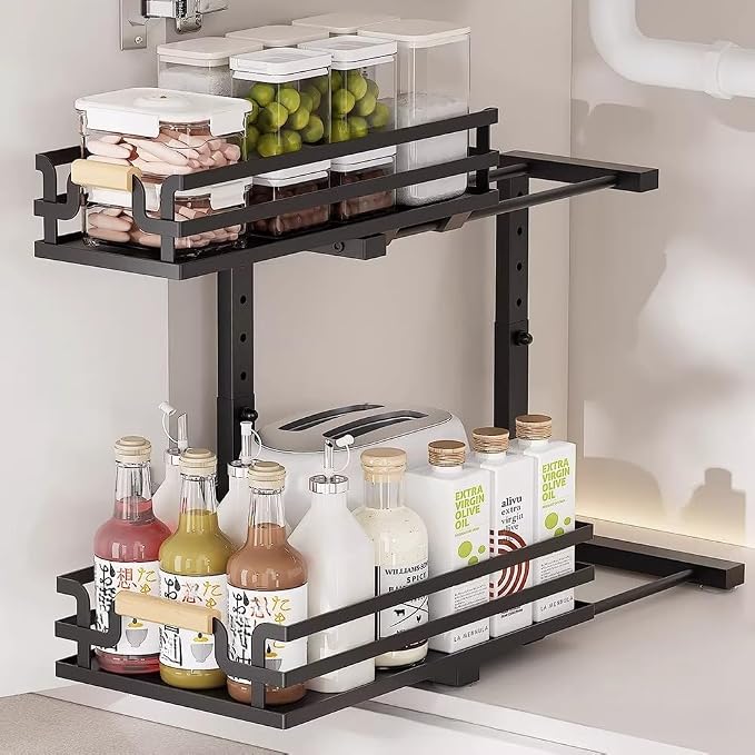 MIKEE Under Sink Organizer, 2 Tier Under Sink Organizers and Storage, Bathroom - Image 2