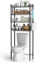 Over Toilet Bathroom Organizer, Adjustable 4-Tier Over The Toilet Storage Shelf by Hodonas