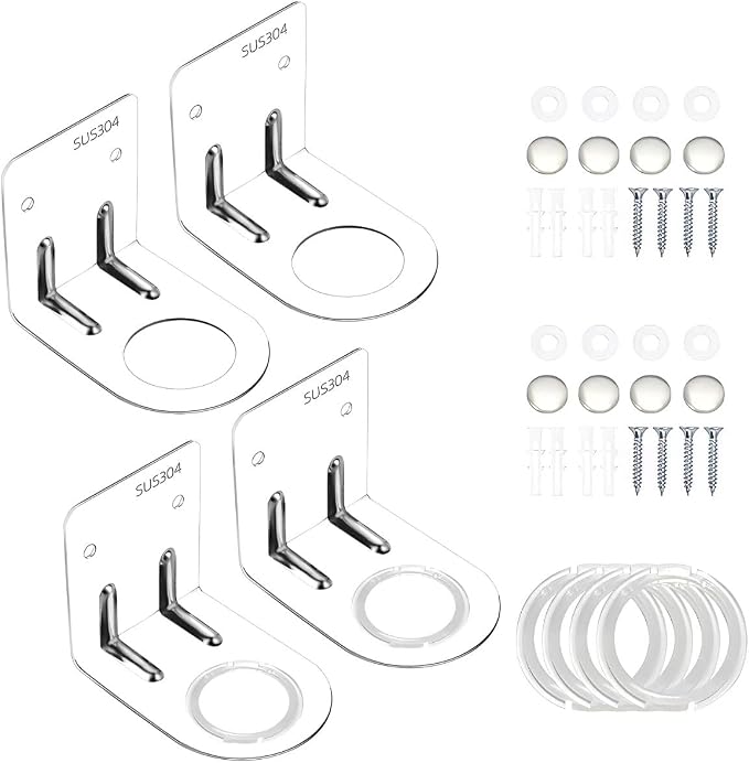 LEFTSTARER 4Pcs Soap Dispenser Wall Mount Bottle Holder, Shampoo Holder by Unknown