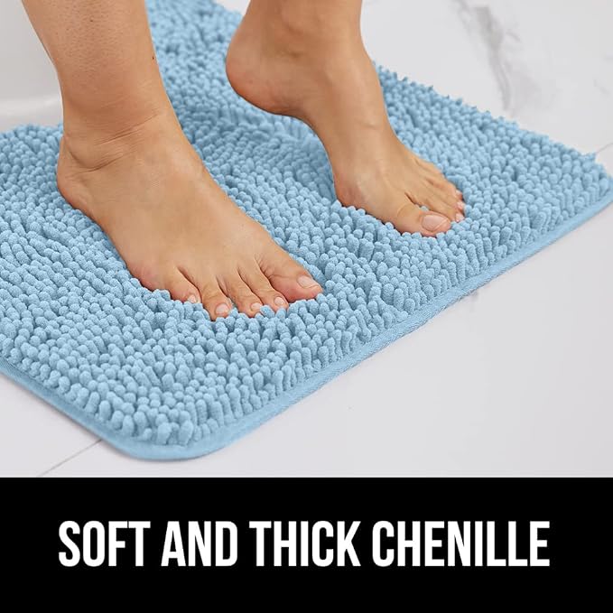 GORILLA GRIP Bath Rug Mat 30x20, Soft Absorbent Chenille, Quick Dry Microfiber - Image 3