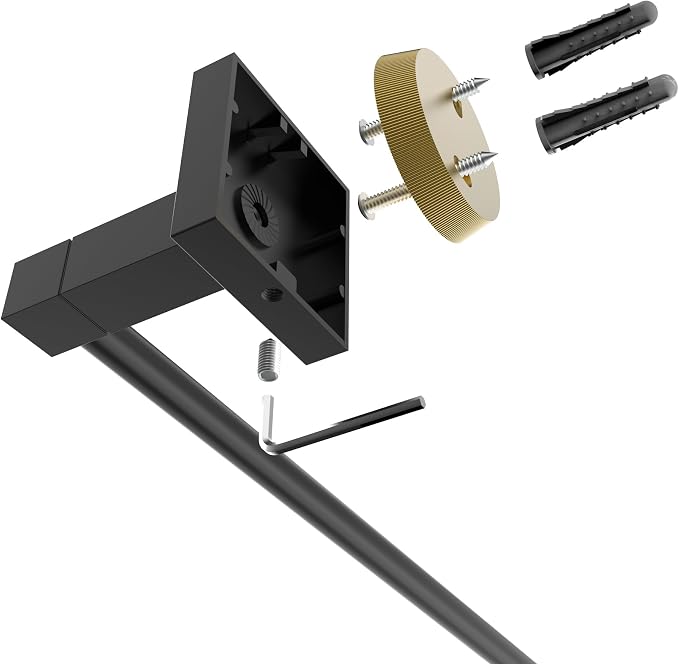 RUACQ Adjustable Towel Bar 13.8 to 24 inch, Square Base Single Towel Racks - Image 6
