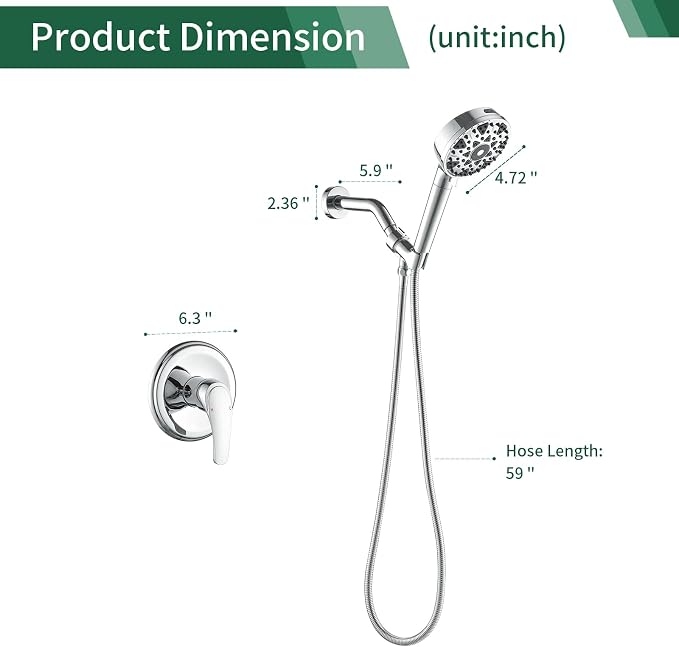 Shower Faucet Set with 7 Functions Handheld Shower Head Filter Shower Combo Set - Image 8
