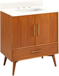 Signature Hardware 953363-30-RUMB-8 Novak 30" Freestanding Teak Single Basin by SignatureHardware