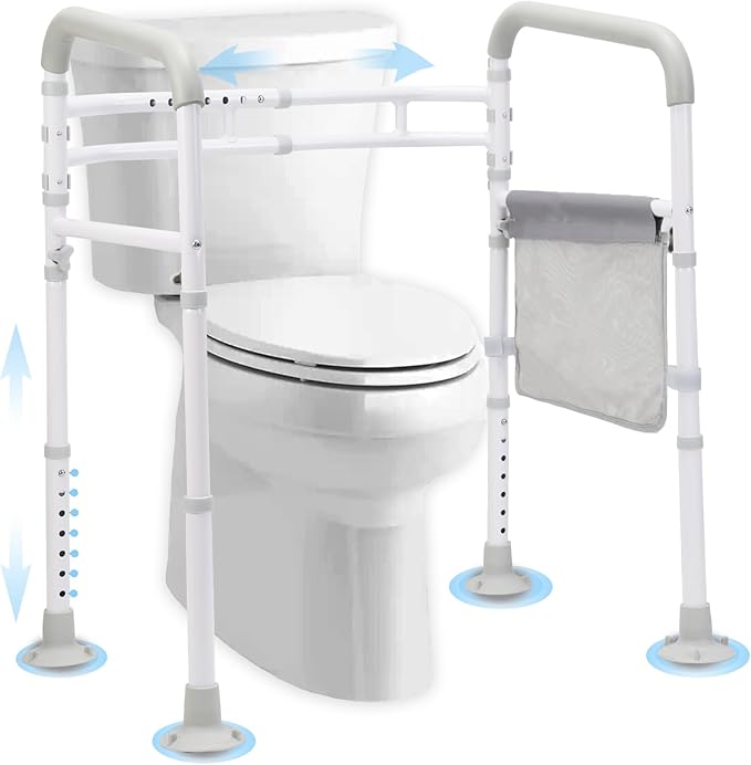 Toilet Safety Rails – Adjustable, Foldable Toilet Handle Frame by Coelineao