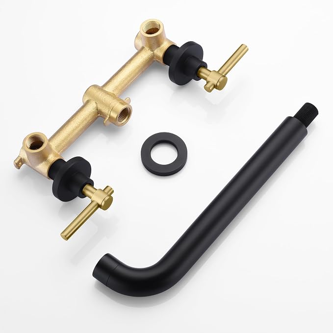 SUMERAIN Wall Mount Bathtub Faucet Set Long Spout Tub Filler High Flow Rate - Image 7