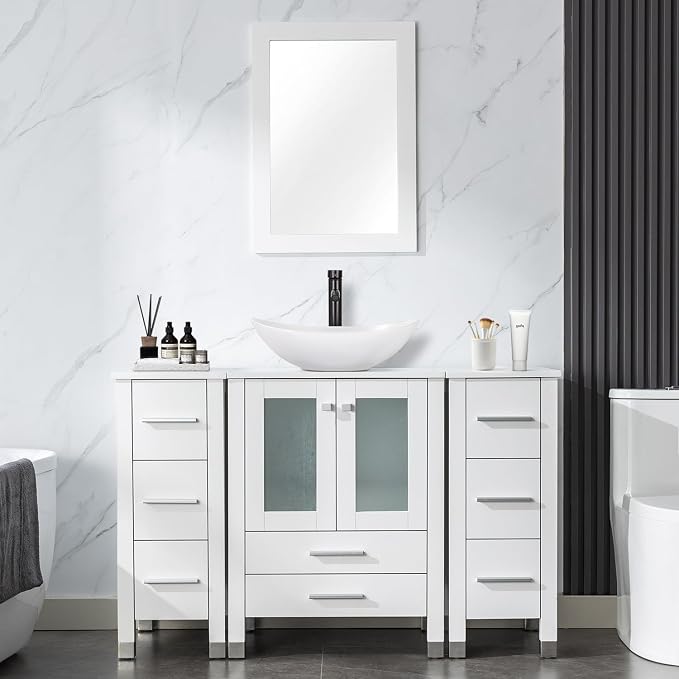 LUCKWIND 48" Bathroom Vanity Sink Combo, 24-inch Main Cabniet by LUCKWIND