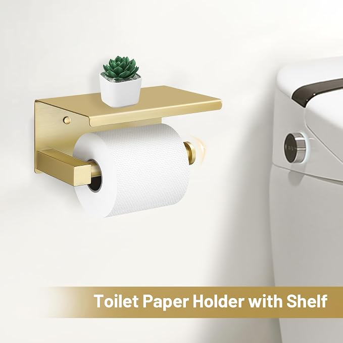 TURS 5-Pieces Brushed Gold Bathroom Hardware Set 23.6 Inch SUS304 Stainless - Image 7
