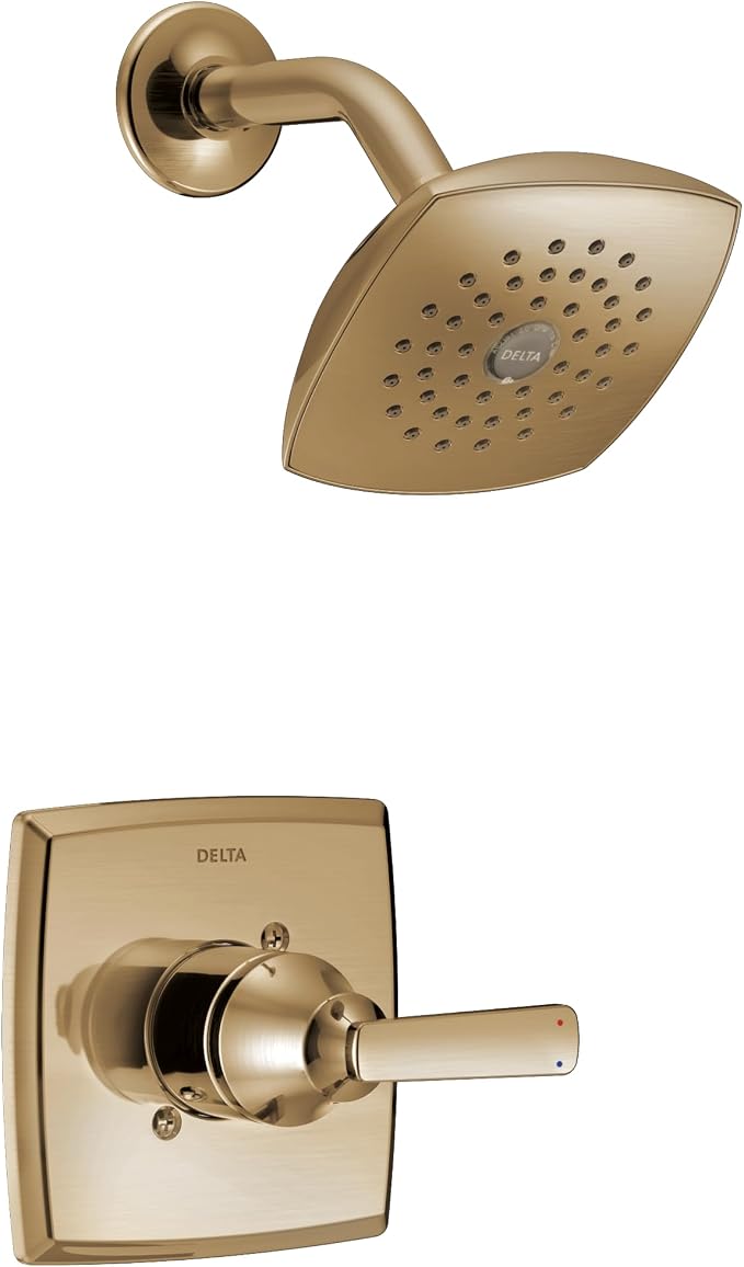 Delta Ashlyn 14 Series Shower Faucet Set, Brushed Gold Shower Head and Handle by DeltaFaucet