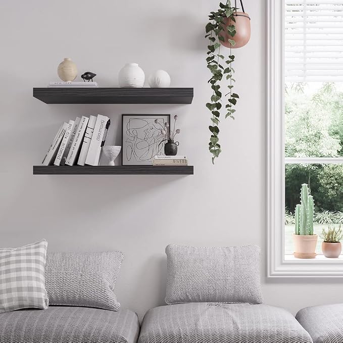 Floating Shelf, 36 in W x 12.75 in D x 2 in H Wooden Floating Wall Shelf - Image 9