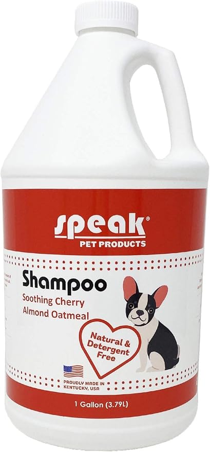 Natural Dog Shampoo, Soothing Cherry Almond Oatmeal, 1 Gallon by SpeakPetProducts