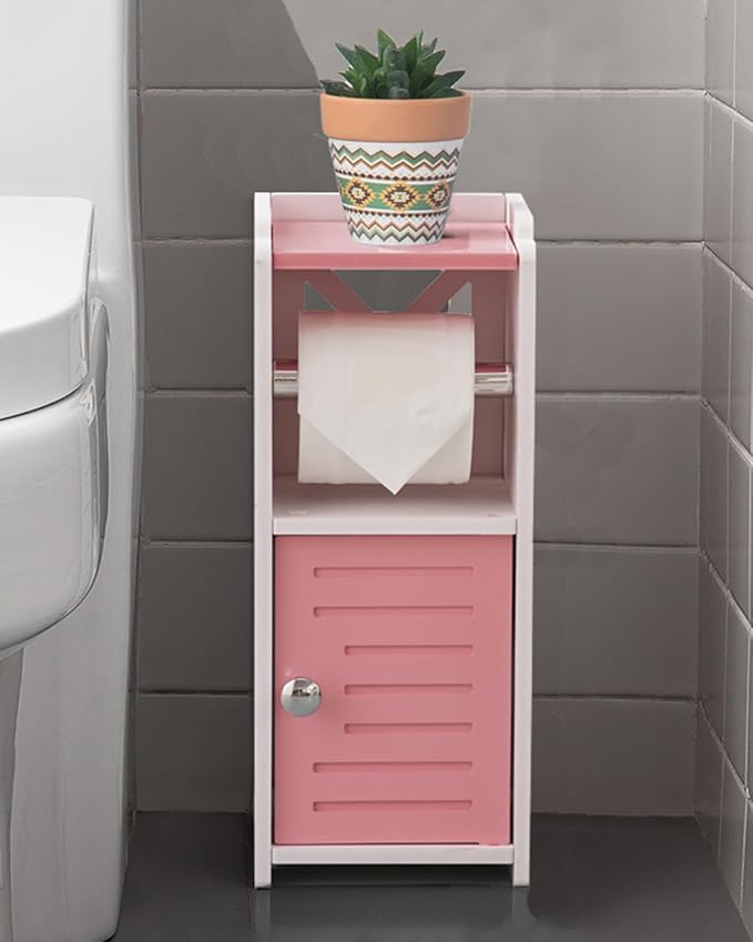 AOJEZOR Toilet Paper Holder Stand: PVC Freestanding Cabinet Storage by AOJEZORBathroomCabinets