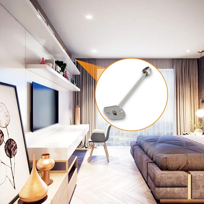 2Pcs ID25 mm, Clothes Rail mounting Bracket, Shower Curtain Closet tie Rod - Image 4