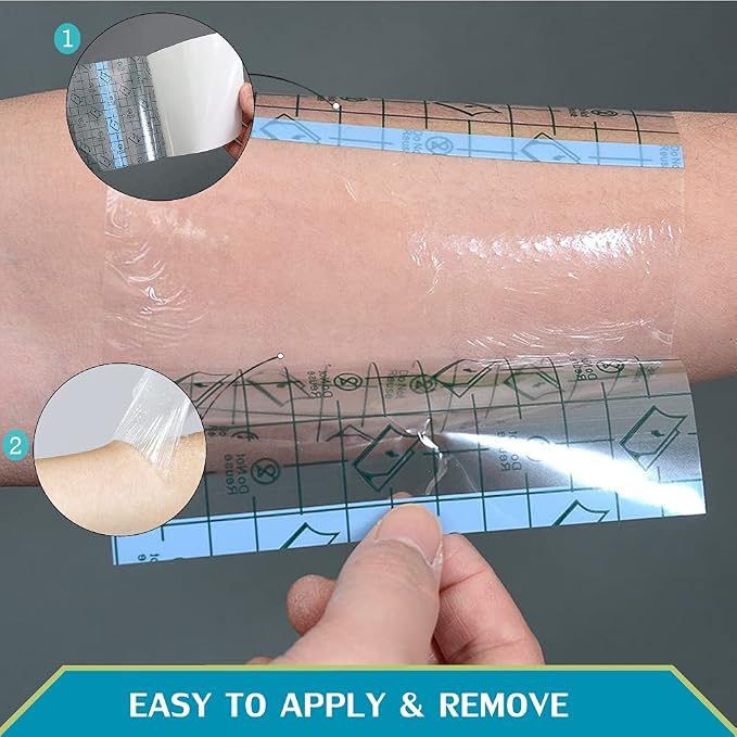 Tattoo Aftercare Bandage 6x6 inch Second Skin Healing Protective Clear Adhesive - Image 2