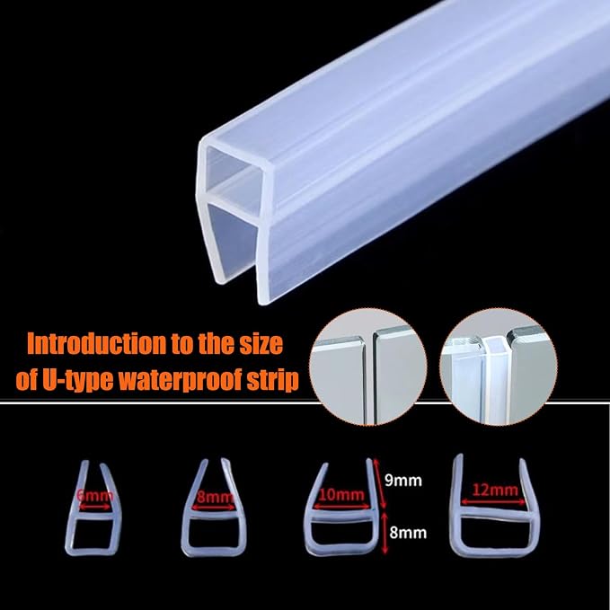 Frameless Soft Shower Door Sweep Seal Drip Rail, Glass Shower Silicone Door - Image 4