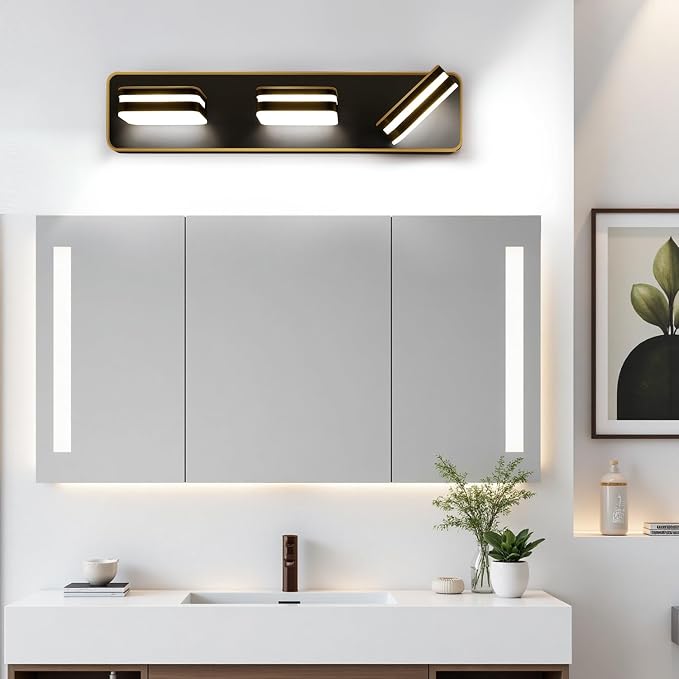 360° Rotate LED Dimmable Bathroom Vanity Light Fixtures, 1300LM Acrylic Brown - Image 9