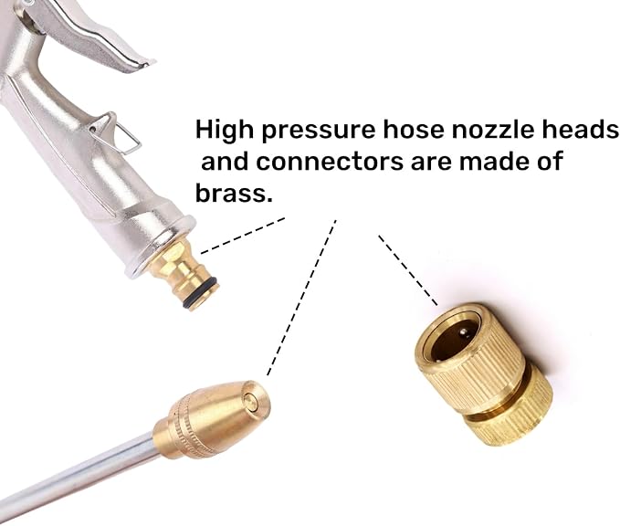 Hose Sprayer Nozzle Heavy Duty, High Pressure Hose Nozzle Water Adjustable - Image 7