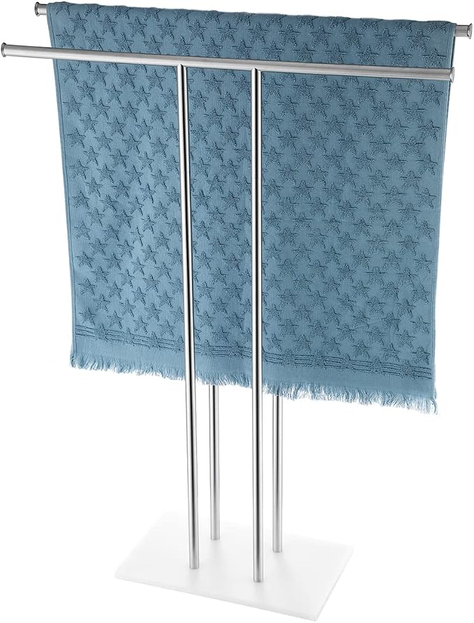 JQK Bath Towel Holder Stand Brushed, 30 Inch Free Standing Double Towel Rack by Homeimprovement