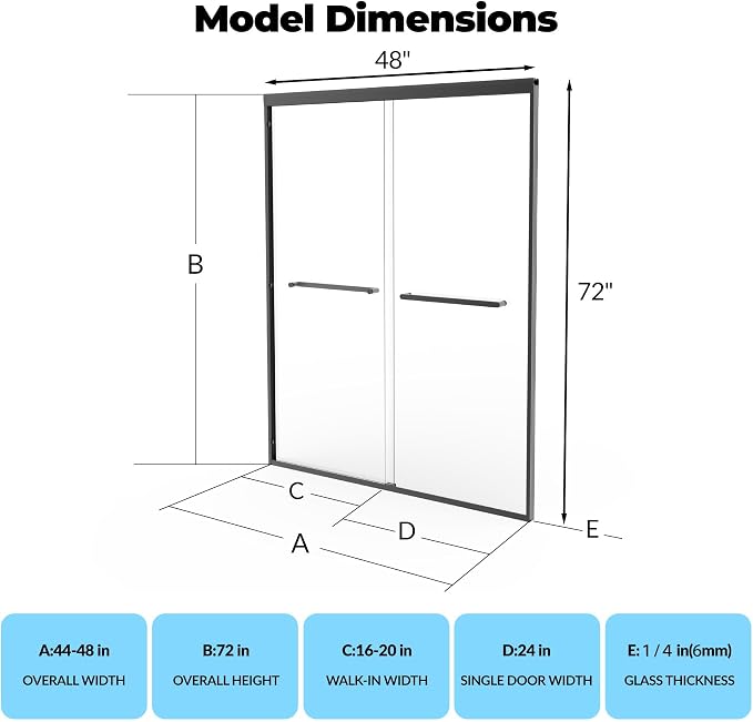 Sliding Shower Door, Aluminum Alloy Frame - Image 2