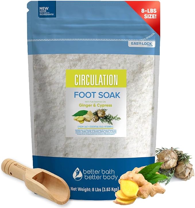 Circulation Foot Soak 128oz Epsom Salt Home Spa Soothing Soaks by BetterBathBetterBody