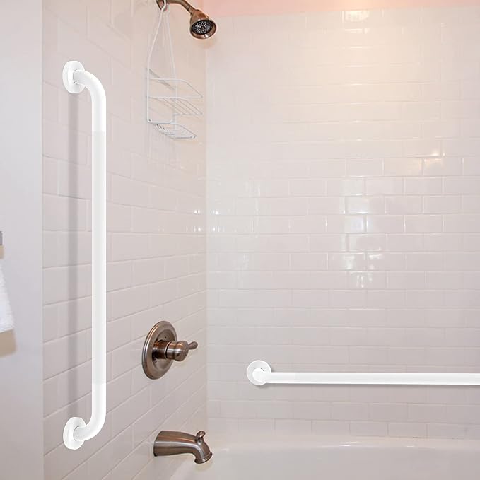 36 Inch Anti Slip Shower Grab Bar Oil Rubbed White, Munzong Bathroom Grab Bar - Image 6