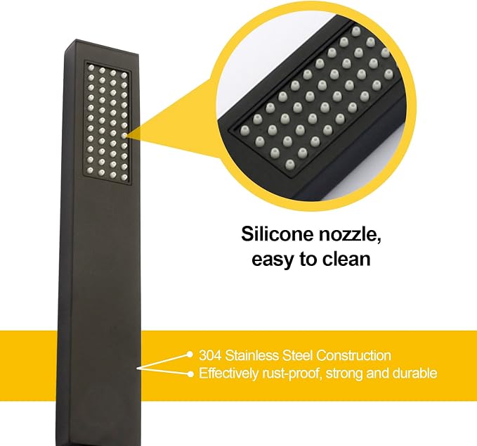 Matte Black High Pressure Handheld Shower Head - Image 2