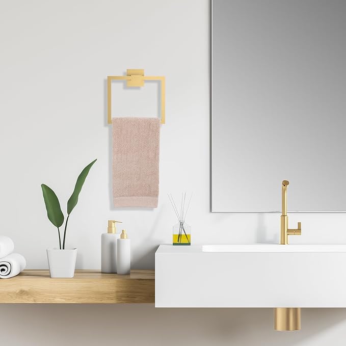 TURS 10-Piece Bathroom Hardware Accessories Set Brushed Gold Towel Bar Holder - Image 4