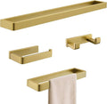 Bathroom Hardware Accessories Set Brushed Gold Towel Bar Set Square Bathroom by YACVCL