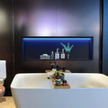 RGB LED Light Shower Niche, Matte Black 36X12 in Stainless Steel Wall Niche by Unknown