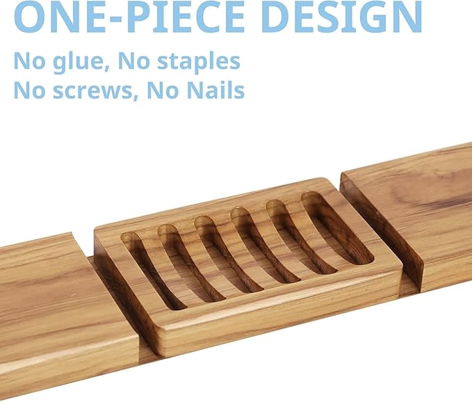 Slotted Bar Soap Holder Teak Wood by HTB, Kitchen Wooden Sponge Holder - Image 5