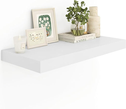12" Deep White Floating Shelves, Over Toilet Long Wall Mounted Modern Farmhouse by Heimlove