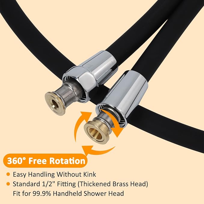 59 Inches Shower Hose Ultra-Soft Silicone Shower Hose Extension Anti-Kink - Image 3