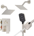 Iriber Shower Faucet Set Brushed Nickel, Push Button Diverter Bathtub Shower by Iriber