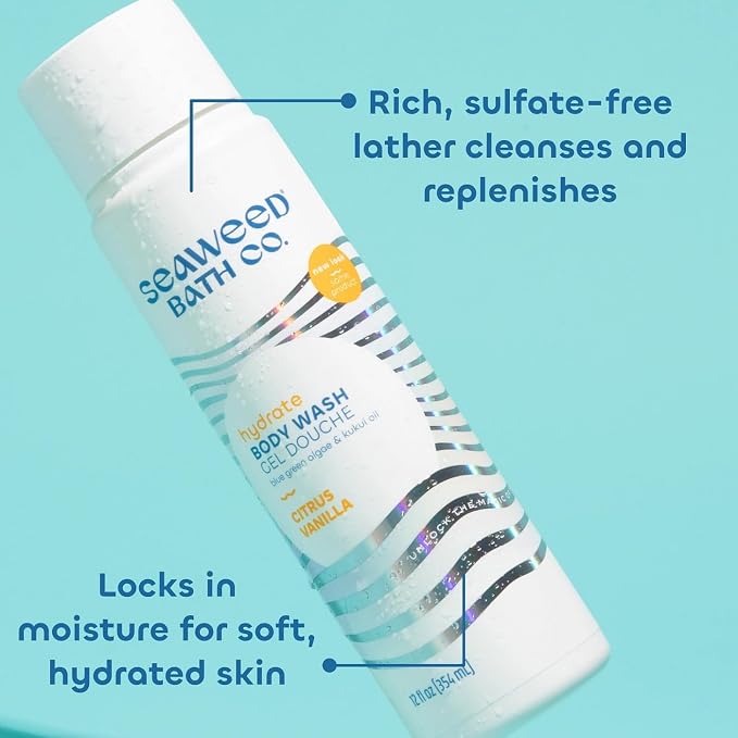 Seaweed Bath Co. Hydrate Body Wash, Citrus Vanilla Scent, 12 Ounce, Shower Gel - Image 4