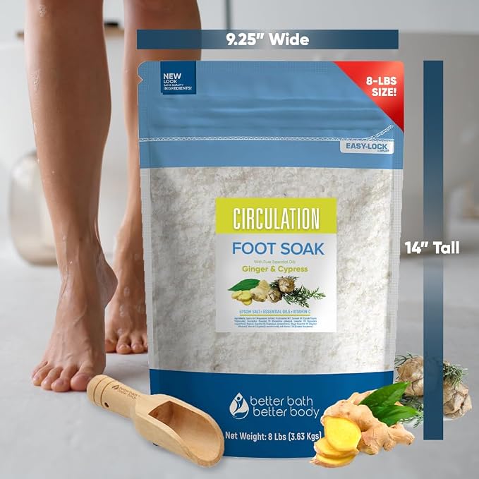 Circulation Foot Soak 128oz Epsom Salt Home Spa Soothing Soaks - Image 8
