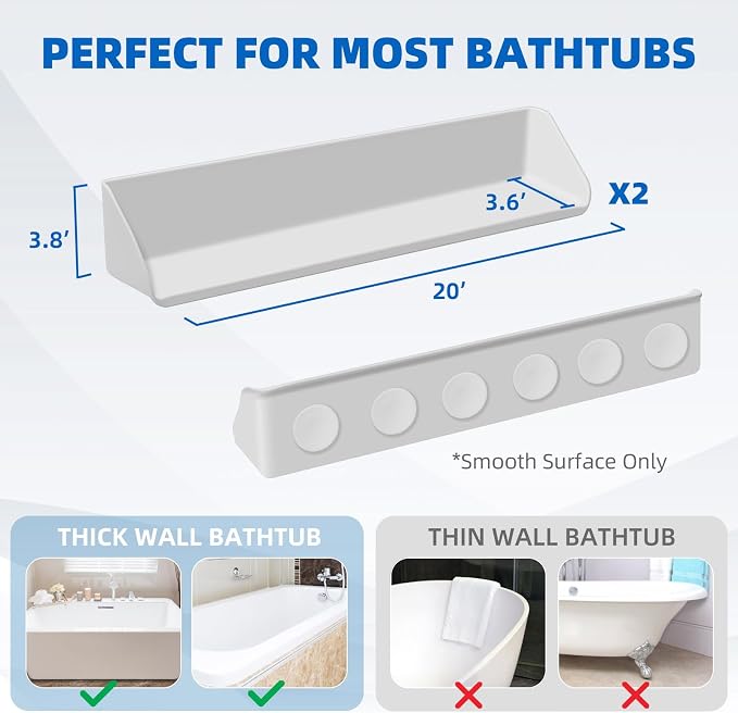 Splash Guard for Bathtub, 3.8" x 3.6" Silicone Bath Tub Splash Guard - Image 5