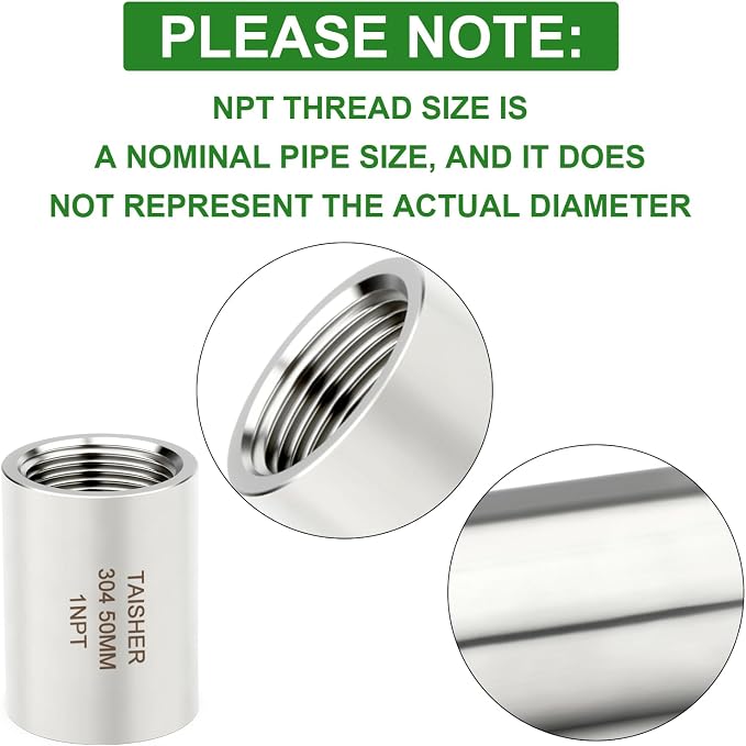TAISHER 2PCS Stainless Steel Pipe Fittings - Image 4