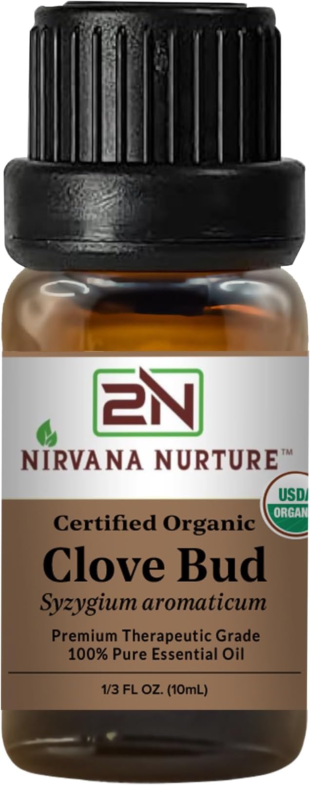 Clove Bud Essential Oil USDA Certified Organic, 100% Pure Natural Premium Grade by NirvanaNurture