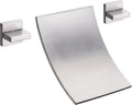SUMERAIN Wall Mount Waterfall Tub Faucet 3 Hole Brushed Nickel Bathtub Faucet by SUMERAINFAUCETS