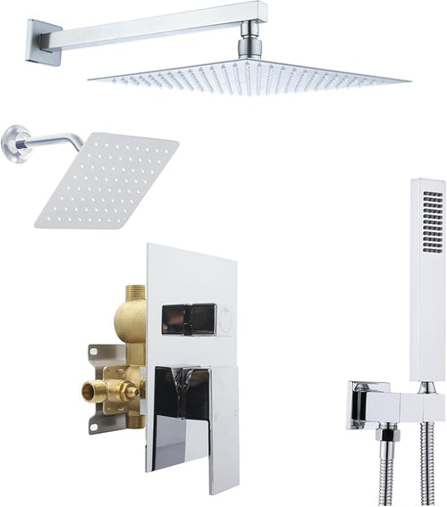 12" Shower Faucet Set Rain Shower System by NPYSVSSS