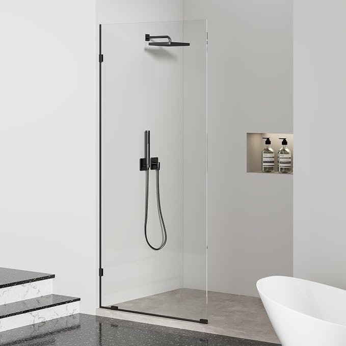 Frameless Fixed Shower Screen 34" W × 74" H, Shower Glass Panel, 5/16" SGCC - Image 2