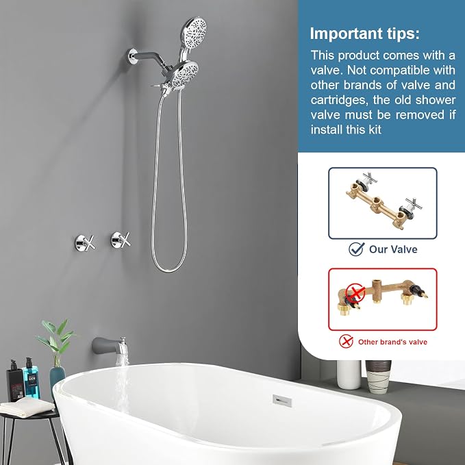 2 Handles Shower Faucet Set - Image 2