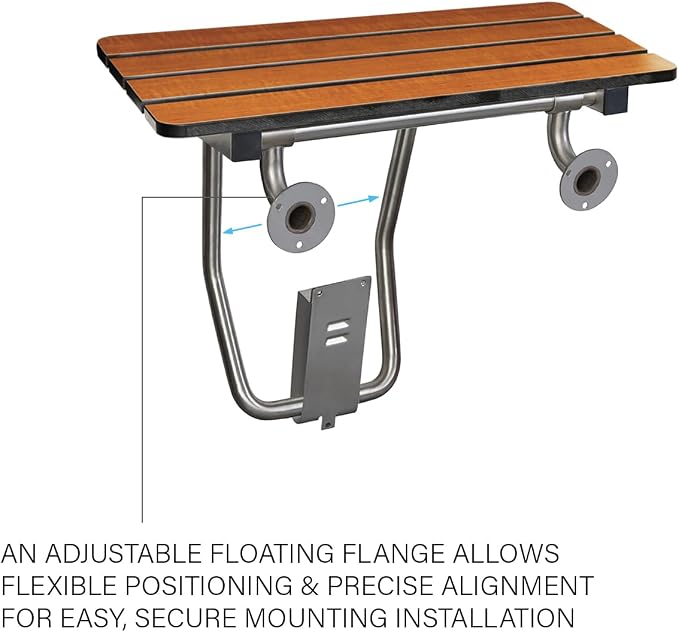 Seachrome 28-inch x 15-inch in ADA Folding Wall Mount Bathroom Shower Seat Bench - Image 6