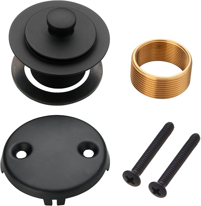 Black Bathtub Tub Drain Conversion Kit Assembly, Wellup Lift and Turn Twist Tub by WELLUP