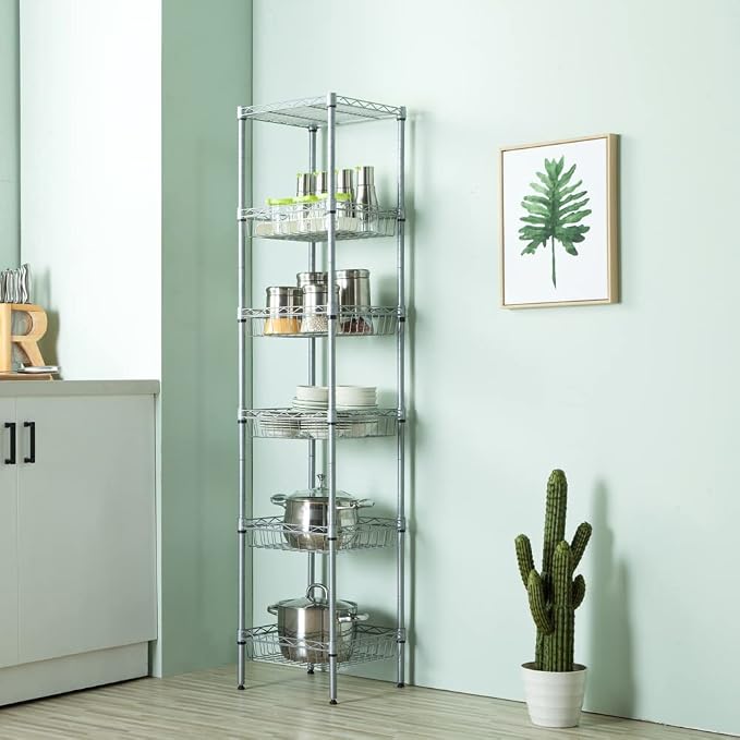 6 Tier Storage Racks Shelving, Heavy Steel Pantry Shelves, Adjustable Wire - Image 7